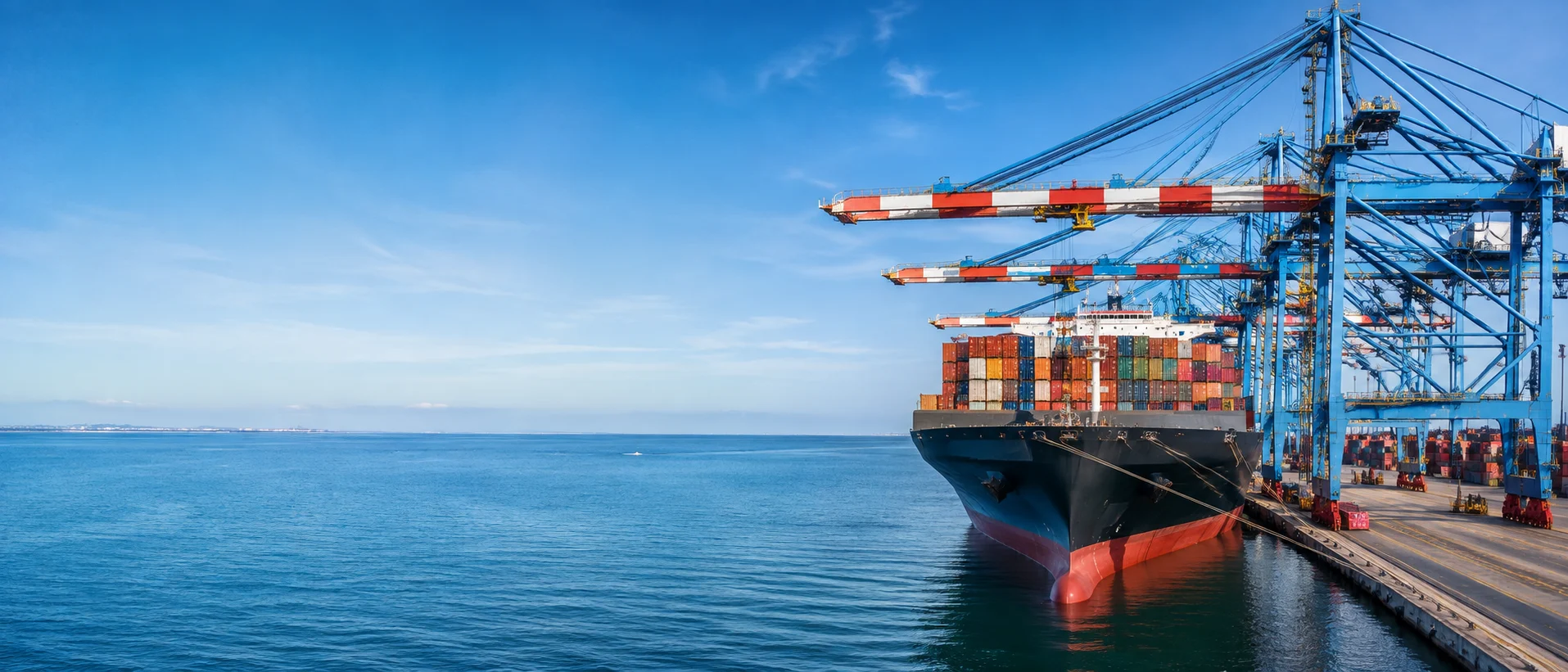 Sea freight cargo ship loading containers